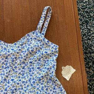 Blue Floral Babydoll Dress